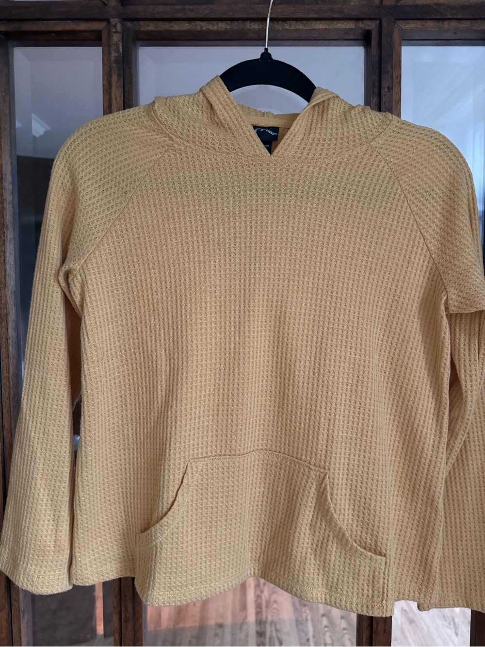 Art Class Mustard Yellow Waffle Knit Hooded shirt | Large (10/12)